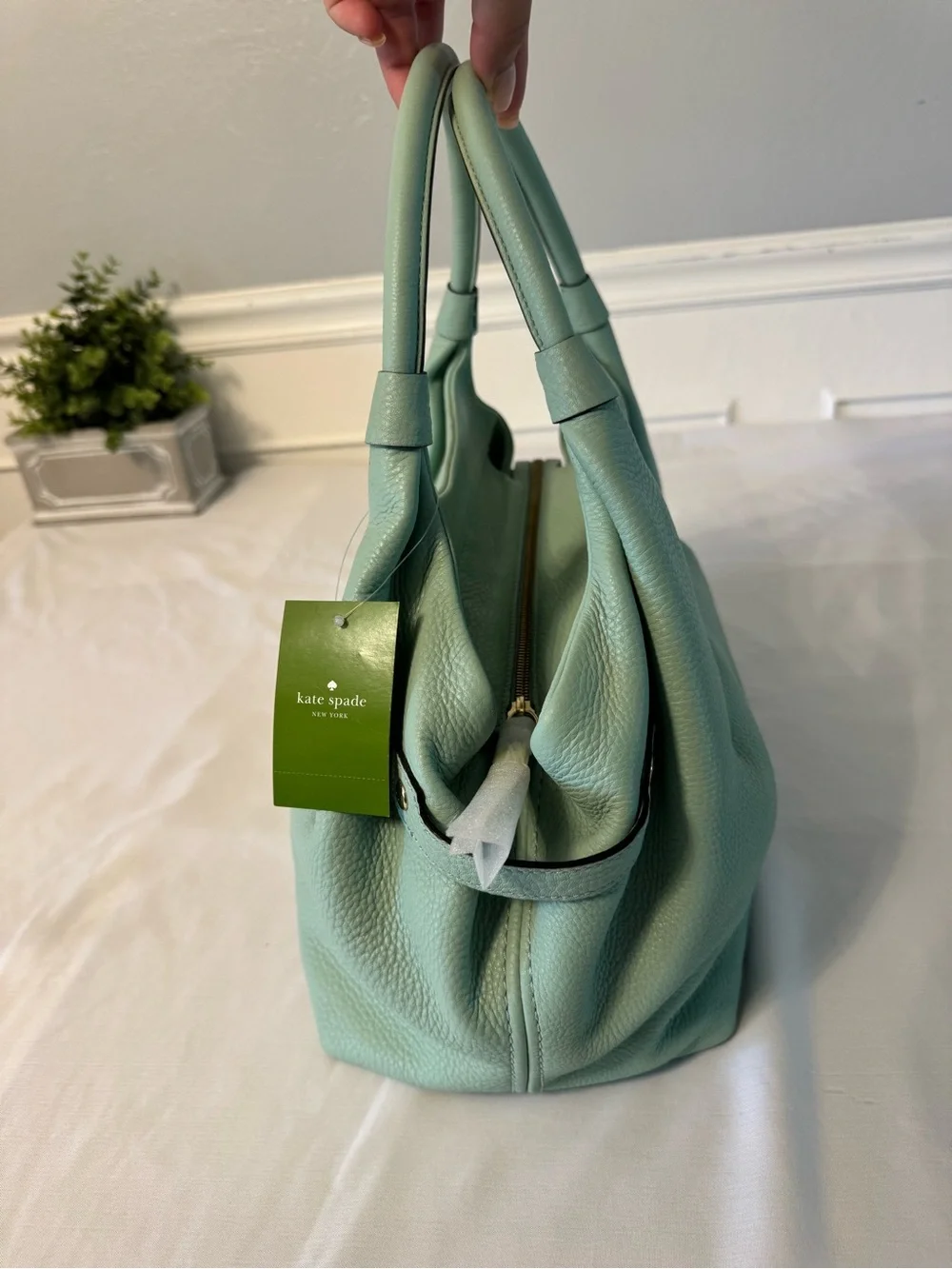 kate spade Dusty Mint Pebbled Leather Shoulder Bag